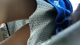 I finally could go below her skirt and that honey wore panties