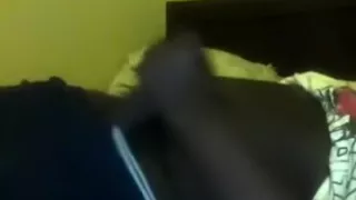 Jacking off my black weenie all alone in my room on web camera