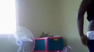 My overweight bottomed ebony maid is proud of her big soaked wazoo