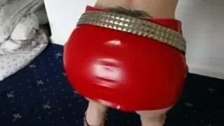 My friend's old teacher lets him film her naked and caress her milk sacks and her ass