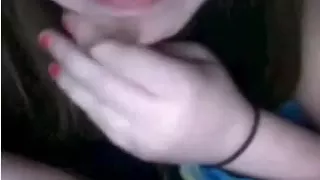 My carnal girlfriend finger fucks her soaked crack on livecam for me