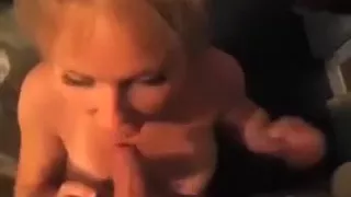 My skillful golden-haired babe blows my shlong and gets facialed