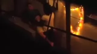Wicked couple in the next building having sex on the balcony
