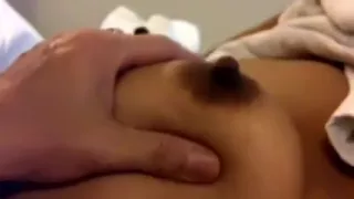 Playing with valuable and sexy nipples of mulatto babe