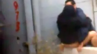 Spying on a lewd couple cuddling and fucking outside