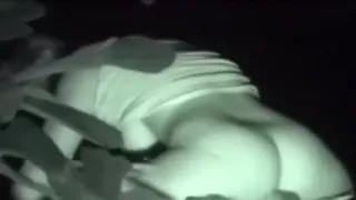 Spying on sexually concupiscent couple having passionate outdoors sex