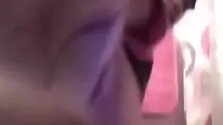 Stunning ebony dark brown hair shows off her goodies on web camera