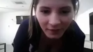 Super sexy and hot non-professional playgirl shows off her big love bra buddies on webcam