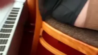 The fine stocking flashes in public and hot high heel shoes