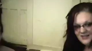 two chubby darksome brown lesbies have fun in front of livecam