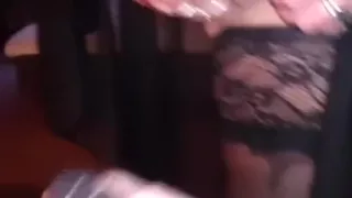 Wife with sex egg in fur pie around the hotel sucks cock