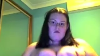 large marvelous woman college cutie from UK is happy to show off her juggs on web camera