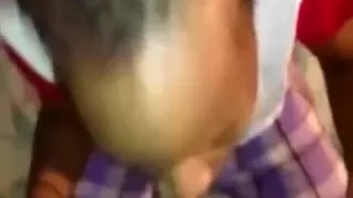 Chocolate whore sucks my rock hard ramrod with unbridled passion