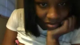 Random non-professional ebon playgirl flashed her big love melons on livecam