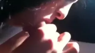 Concupiscent hot brunette hair hair beauty blowing jock in my car on web camera