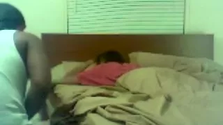 Turning on the black angel next door for a morning sex