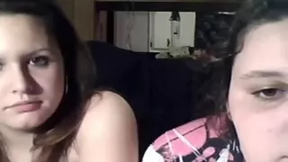 two fat chubby sweethearts flashing their big milk shakes on cam