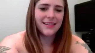 Corpulent youthful playgirl with cute face turns me on in front of webcam