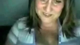 Exceedingly sexy golden-haired woman flashing her agreeable meatballs