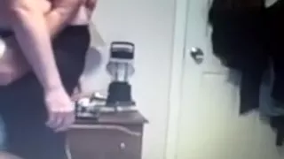 Playing with huge pantoons in bedroom