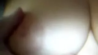 Breathtaking curvaceous woman plays with her whoppers and cookie