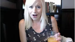 Sexy English blond bating in pub toilets