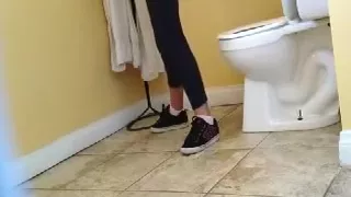 My lusty clip with hot slut sitting on a toilet