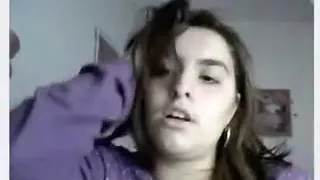 Chatroulette - Girl rubs her hairy pussy