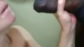 Brazillian wife eats black cum