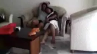 HIDDEN WEBCAM Sitting in Ottoman playing