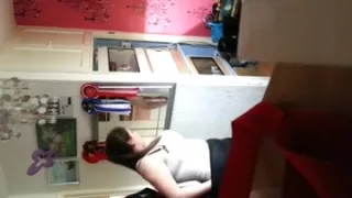 Hidden bedroom getting changed