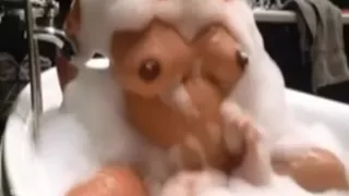 Fucking and licking my wife in the tub covered in soap suds