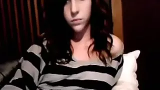 Busty babe masturbates on webcam