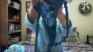 milf shows dirty panties on cam and toys