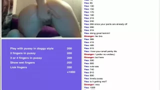 audio and video are a little out of sync, but you can hear her wet pussy when she starts masturbating