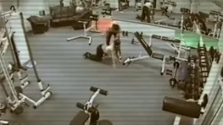 Security Cam In The Gym Filming Threesome Fuck!
