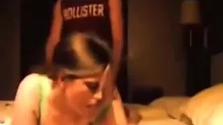 Hot amateur brunette riding her boyfriend's schlong