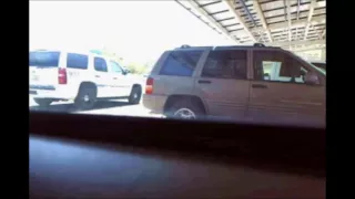 girl squirt on public parking lot