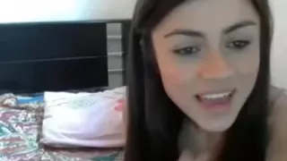 Young Teen girl play with perfect ass