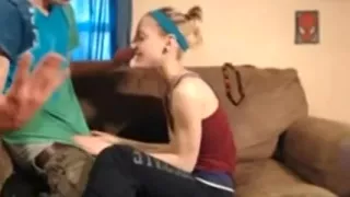 freak dick gives small angel a facial