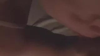 This nasty amateur blowjob video shows me wearing pajamas while sucking my boyfriend's pulsating schlong.