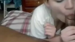 My lover boy made a nasty pov homemade porn video with me. It shows him face-fucking me with his black wang.