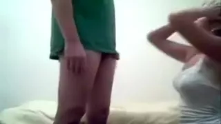 This nasty amateur blonde video shows me sucking my boyfriend's dong and teasing with my large bazongas.