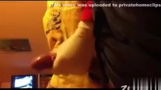 Wife is giving me a handjob in amateur big dick video