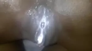 Ebony slut got an amateur creampie surprise from me