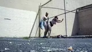 Behind the loading dock at dept store that shut down.