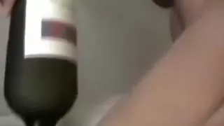 Me sticking an aargentinian grape juice glass in her slit