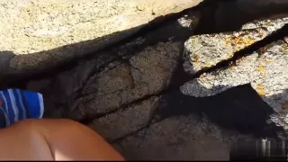 My wife takes the cum in here face outside