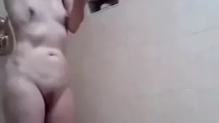 Undressed in the shower