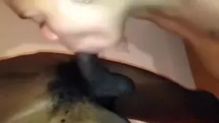 Proving she can suck and swallow